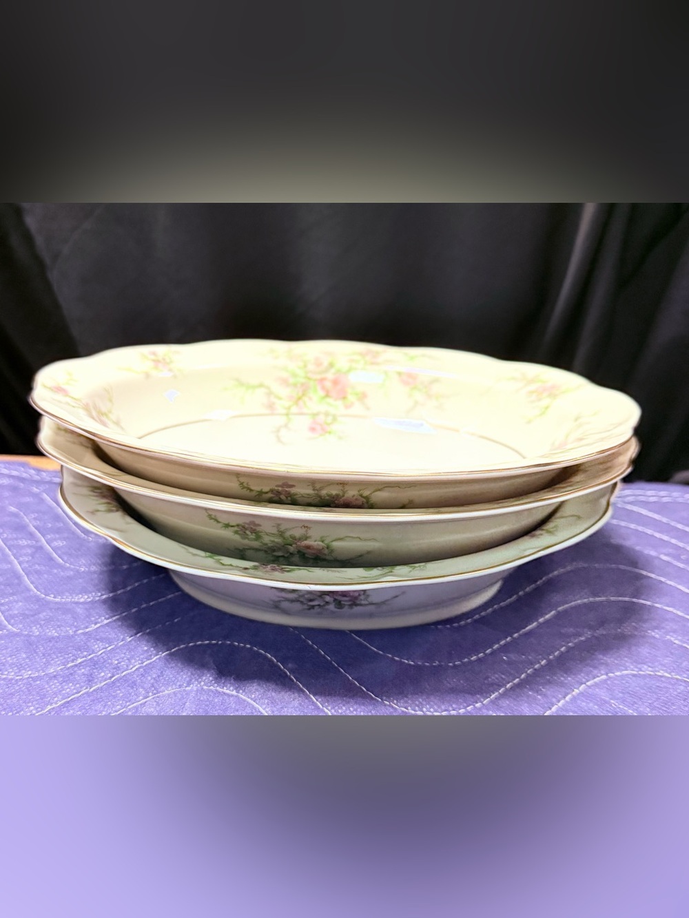 Haviland Rosalinde New York Oval Serving Bowl 9 1/2” Set of 3)